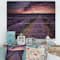Designart - Sunrise & Dramatic Clouds Over Lavender Field IX - Farmhouse Print on Natural Pine Wood